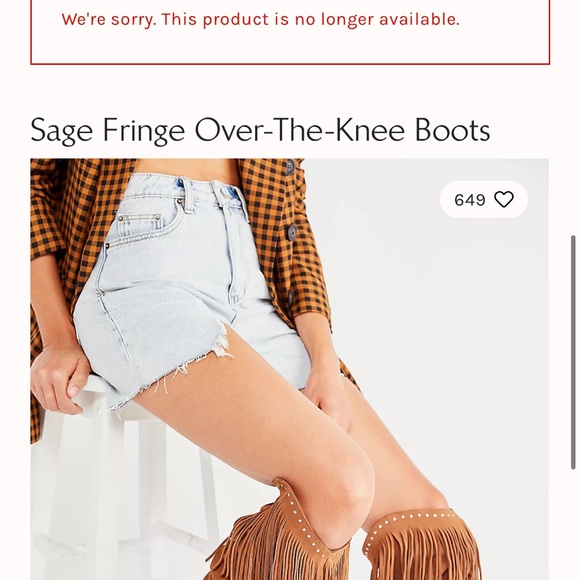 New Free People Sage Fringe Over-The-Knee Leather Boots Sz 7/37 Brown - Picture 2 of 7